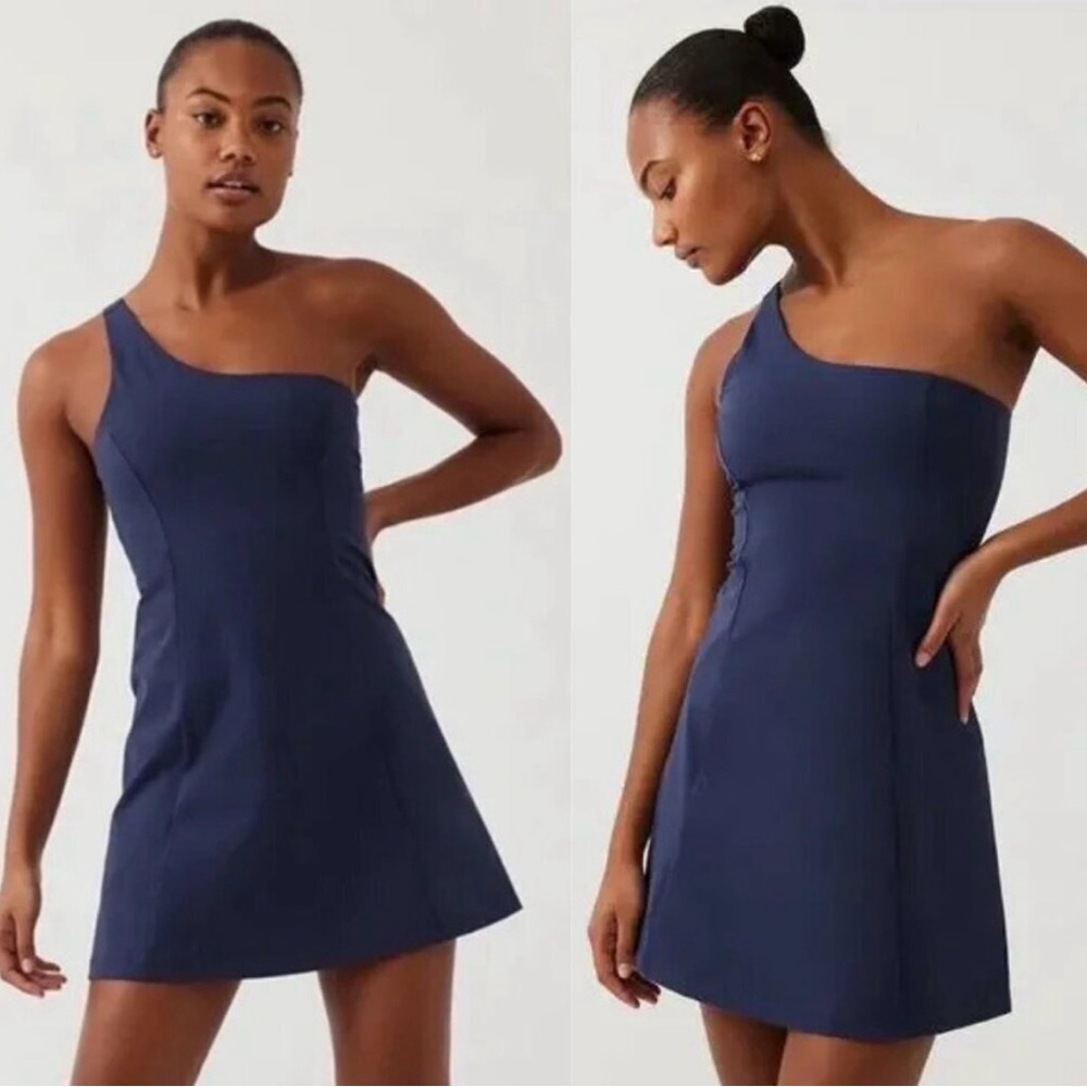 One shoulder exercise dress navy Outdoor Voices